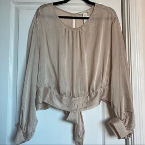 H&M flowy tie back top cropped blouse